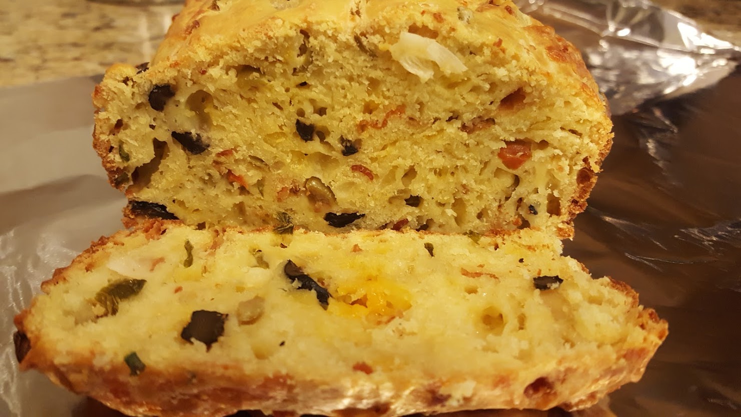 Olive, Bacon, Cheese Bread