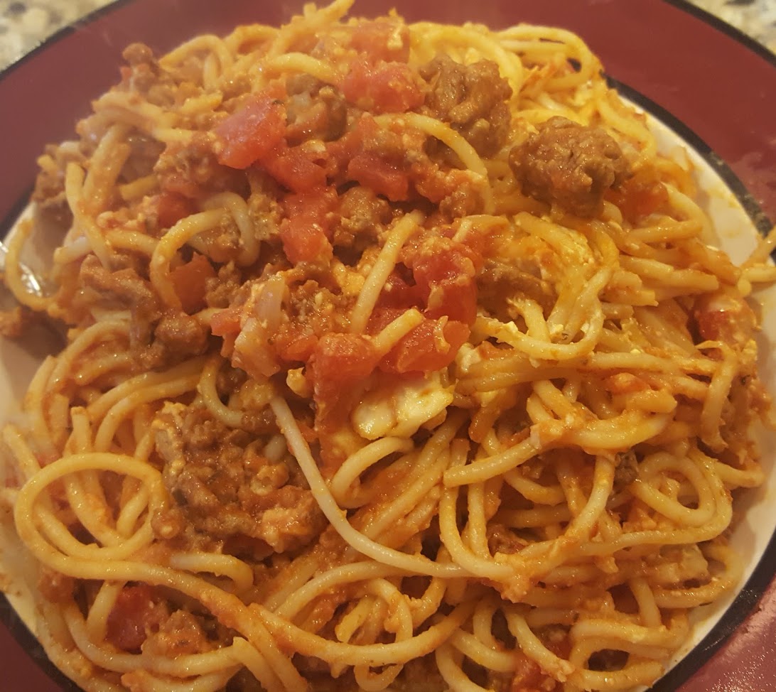 Spaghetti Cream Cheese Casserole