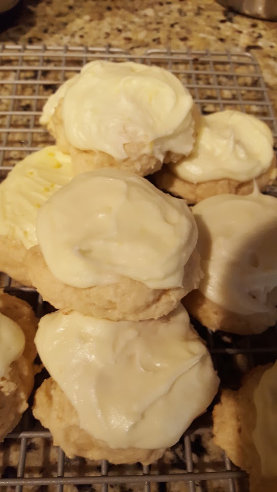 Frosted Lemon Sour Cream Sugar Cookies
